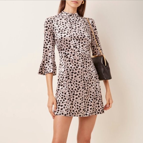 HVN New Without Tag Ashley Bell-Sleeve Silk Mini Dress Size US 2 - Picture 1 of 5